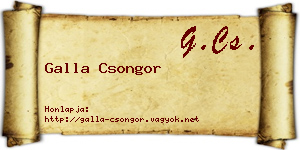 Galla Csongor névjegykártya